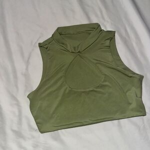 Olive Green Sleeveless Top